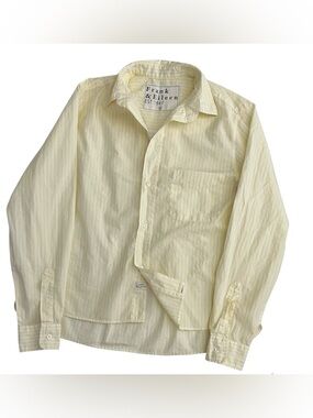 Frank & Eileen Button Up Shirt Silvio Untuckable Italian Cotton Butter Yellow